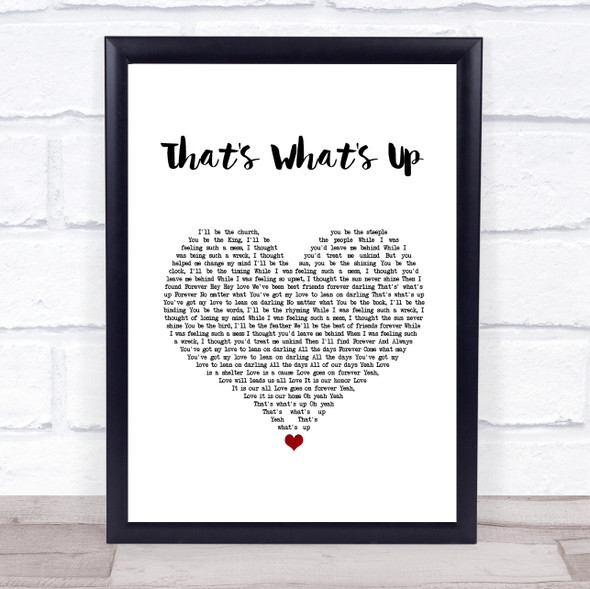 Edward Sharpe And The Magnetic Zeros That's What's Up White Heart Song Lyric Quote Music Framed Print