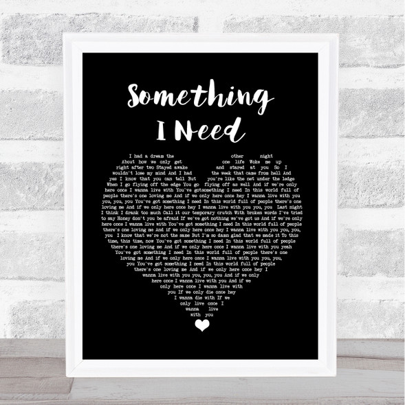 Ben Haenow Something I Need Black Heart Song Lyric Quote Music Framed Print