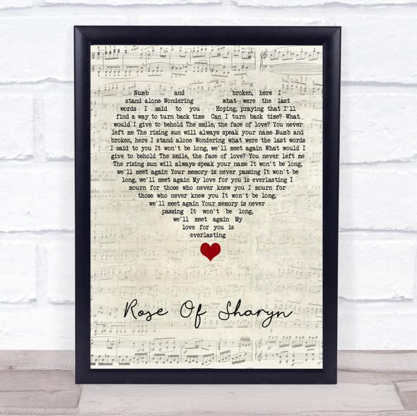 Killswitch Engage Rose Of Sharyn Script Heart Song Lyric Quote Music Framed Print