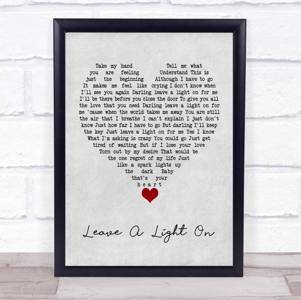 Belinda Carlisle Leave A Light On Grey Heart Song Lyric Quote Music Framed Print