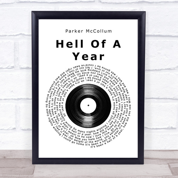 Parker McCollum Hell Of A Year Vinyl Record Song Lyric Quote Music Framed Print