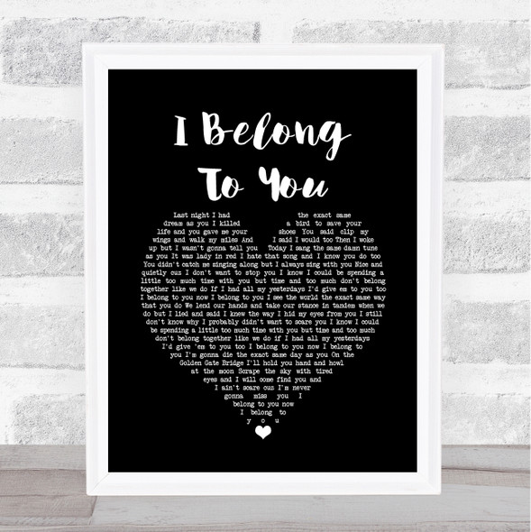 Brandi Carlile I Belong To You Black Heart Song Lyric Quote Music Framed Print