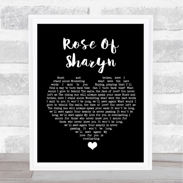 Killswitch Engage Rose Of Sharyn Black Heart Song Lyric Quote Music Framed Print