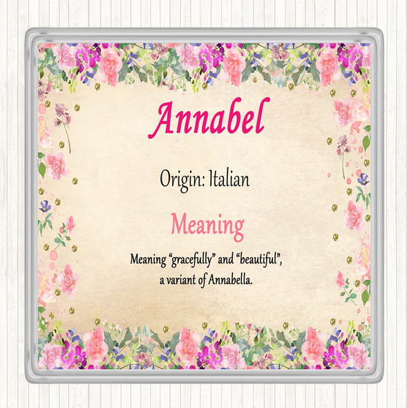 Annabel Name Meaning Coaster Floral
