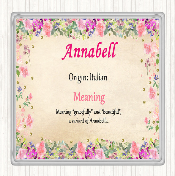 Annabell Name Meaning Coaster Floral