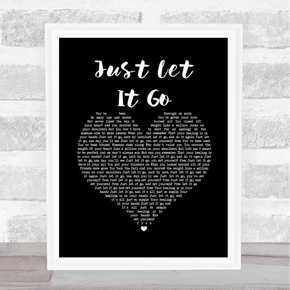 India Arie Just Let It Go Black Heart Song Lyric Quote Music Framed Print