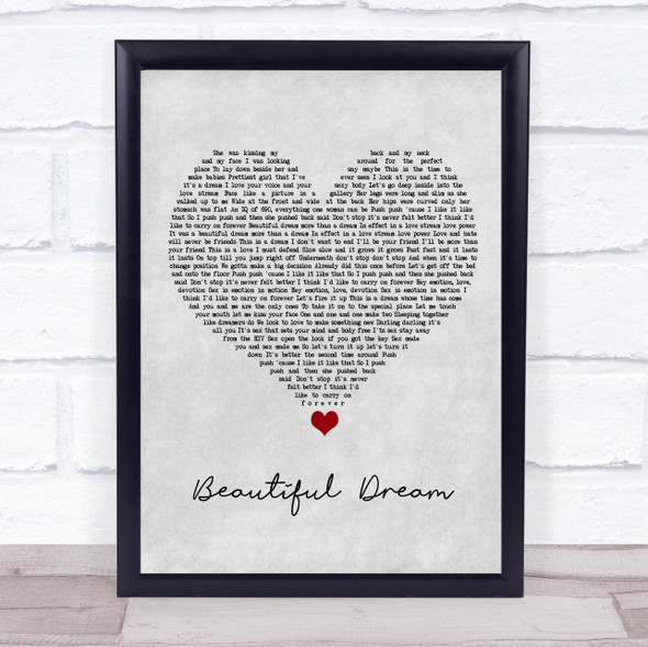 Adam Ant Beautiful Dream Grey Heart Song Lyric Quote Music Framed Print