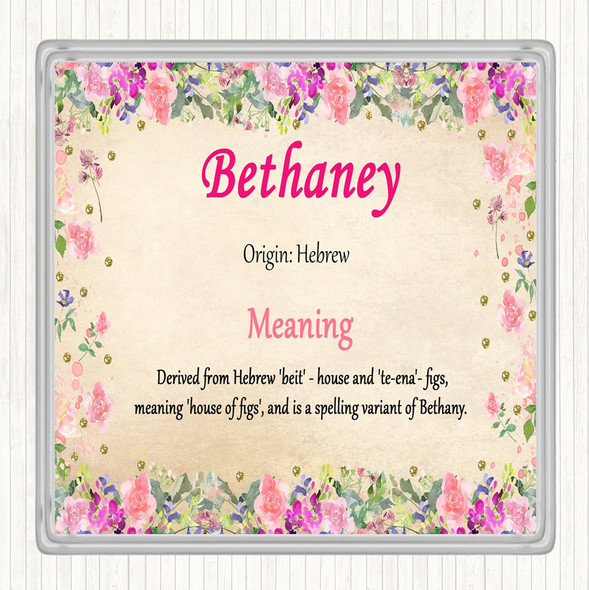 Bethaney Name Meaning Coaster Floral