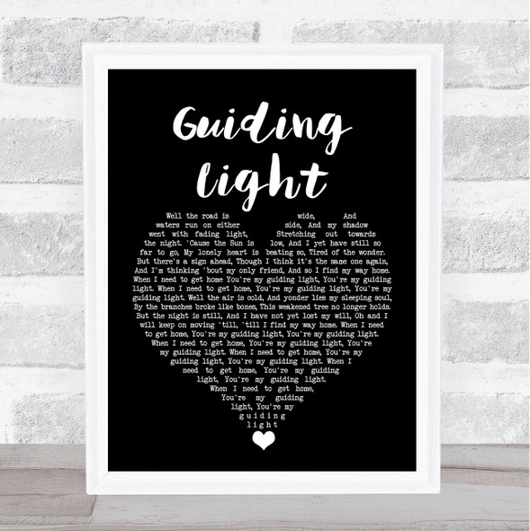 Foy Vance Ft Ed Sheeran Guiding Light Black Heart Song Lyric Quote Music Framed Print