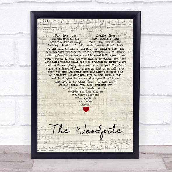 Frightened Rabbit The Woodpile Script Heart Song Lyric Quote Music Framed Print