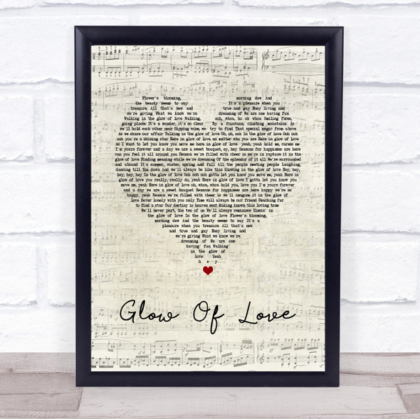Luther Vandross Glow Of Love Script Heart Song Lyric Quote Music Framed Print