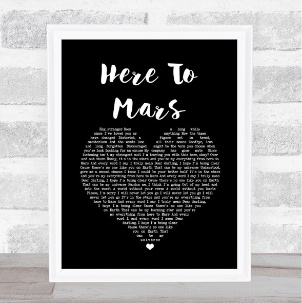Coheed And Cambria Here To Mars Black Heart Song Lyric Quote Music Framed Print