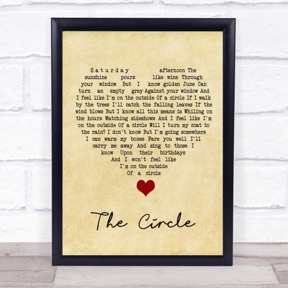 Ocean Colour Scene The Circle Vintage Heart Song Lyric Quote Music Framed Print