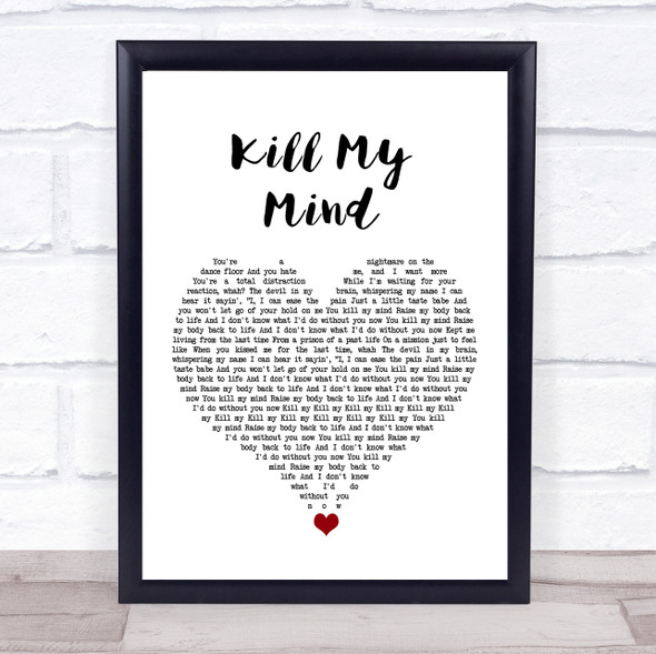 Louis Tomlinson Kill My Mind White Heart Song Lyric Quote Music Framed Print