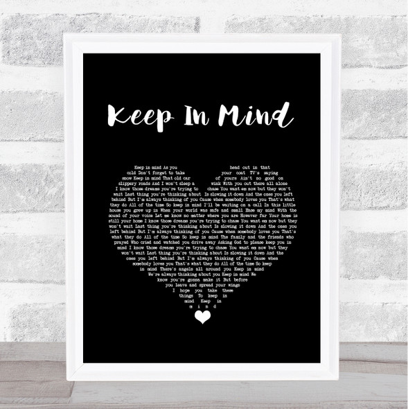 LoCash Cowboys Keep In Mind Black Heart Song Lyric Quote Music Framed Print
