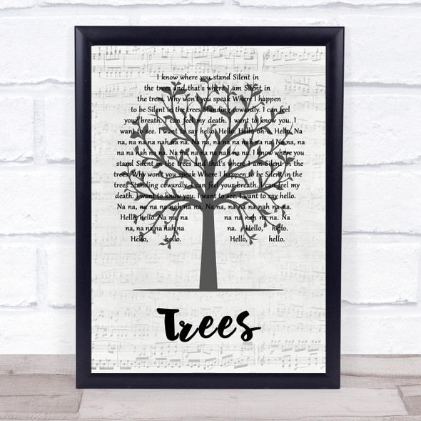 Twenty One Pilots Trees Music Script Tree Song Lyric Quote Music Framed Print