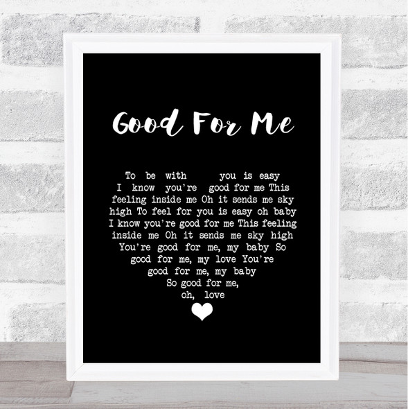 Above & Beyond Good For Me Black Heart Song Lyric Quote Music Framed Print