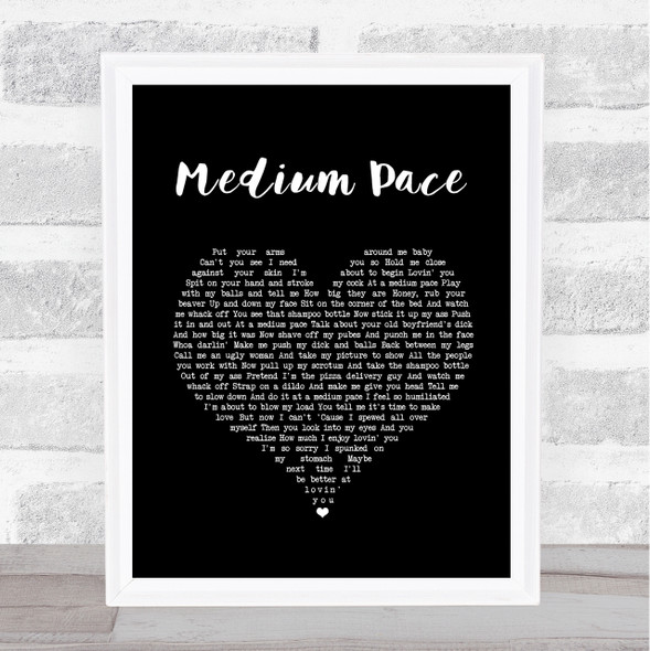 Adam Sandler Medium Pace Black Heart Song Lyric Quote Music Framed Print