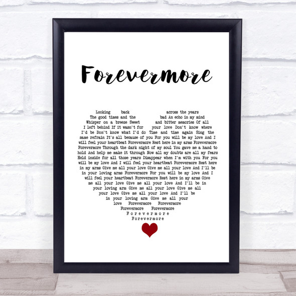 Whitesnake Forevermore White Heart Song Lyric Quote Music Framed Print