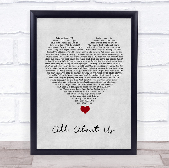 He Is We All About Us Grey Heart Song Lyric Quote Music Framed Print
