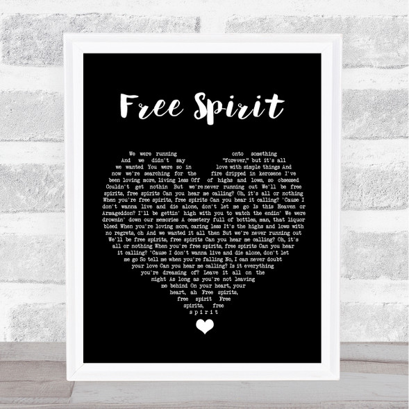 Khalid Free Spirit Black Heart Song Lyric Quote Music Framed Print