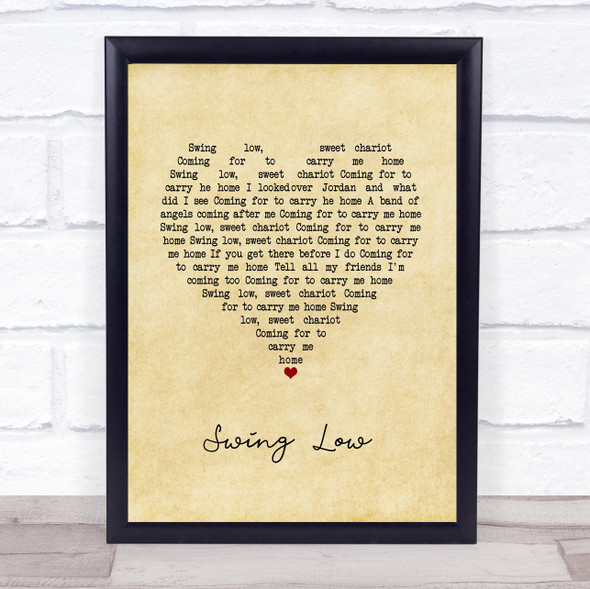 UB40 Swing Low Vintage Heart Song Lyric Quote Music Framed Print