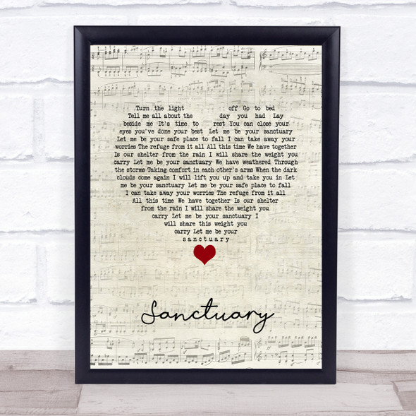 Nashville Cast ft. Charles Esten, Lennon & Maisy Sanctuary Script Heart Song Lyric Quote Music Framed Print