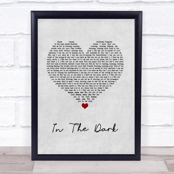 Camila Cabello In The Dark Grey Heart Song Lyric Quote Music Framed Print