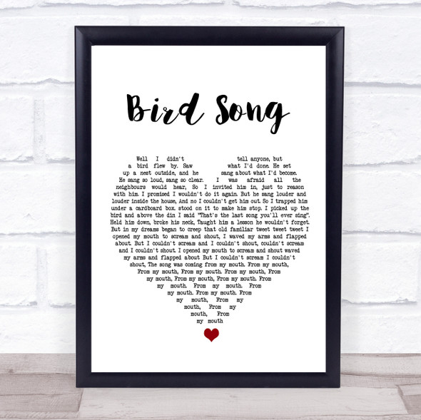 Florence + The Machine Bird Song White Heart Song Lyric Quote Music Framed Print