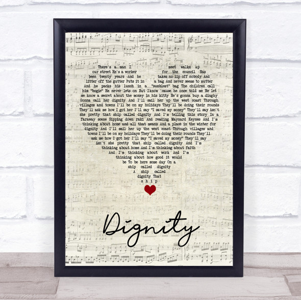 Deacon Blue Dignity Script Heart Song Lyric Quote Music Framed Print