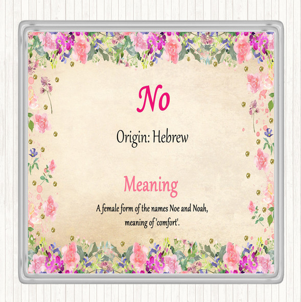 No Name Meaning Coaster Floral
