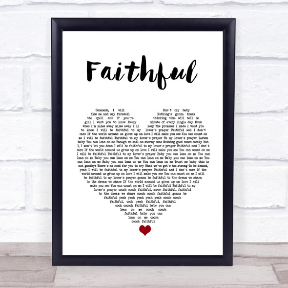 Go West Faithful White Heart Song Lyric Quote Music Framed Print
