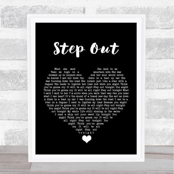 Oasis Step Out Black Heart Song Lyric Quote Music Framed Print