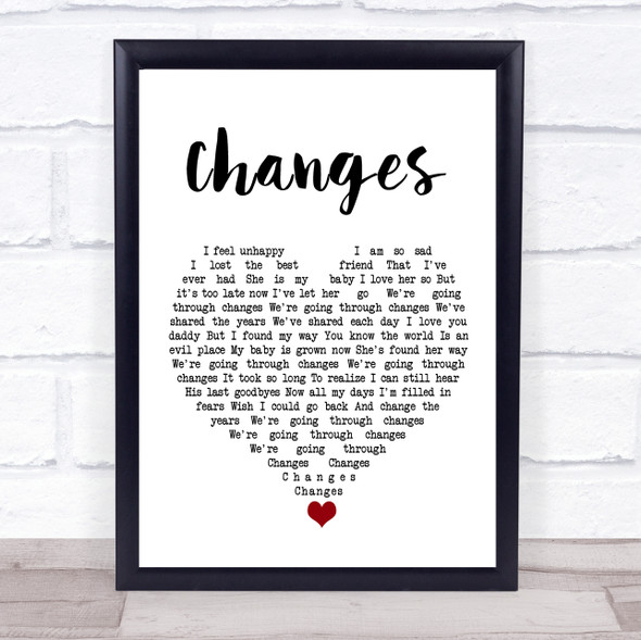 Kelly Osbourne Changes White Heart Song Lyric Quote Music Framed Print