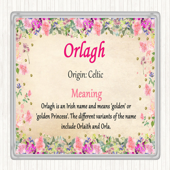 Orlagh Name Meaning Coaster Floral