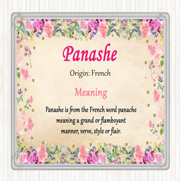 Panashe Name Meaning Coaster Floral