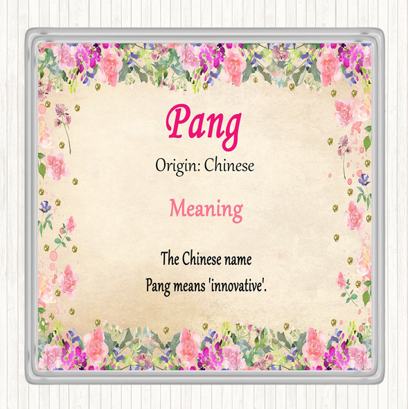 Pang Name Meaning Coaster Floral
