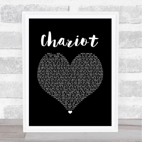 Jacob Lee Chariot Black Heart Song Lyric Quote Music Framed Print