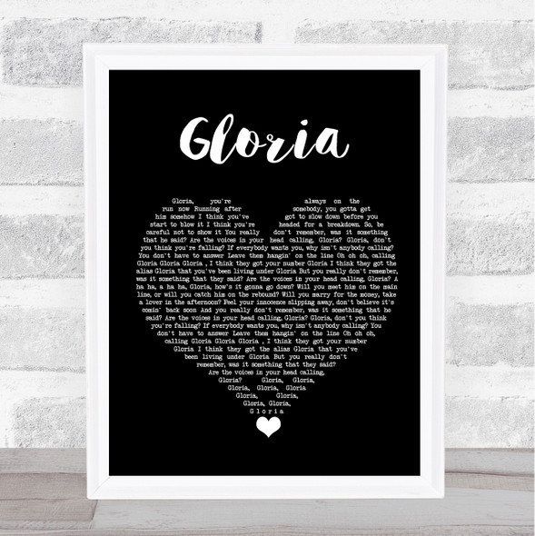 Laura Branigan Gloria Black Heart Song Lyric Quote Music Framed Print