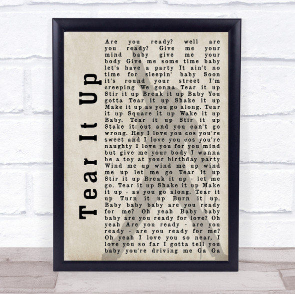 Queen POONAM Tear It Up Shadow Song Lyric Quote Music Framed Print