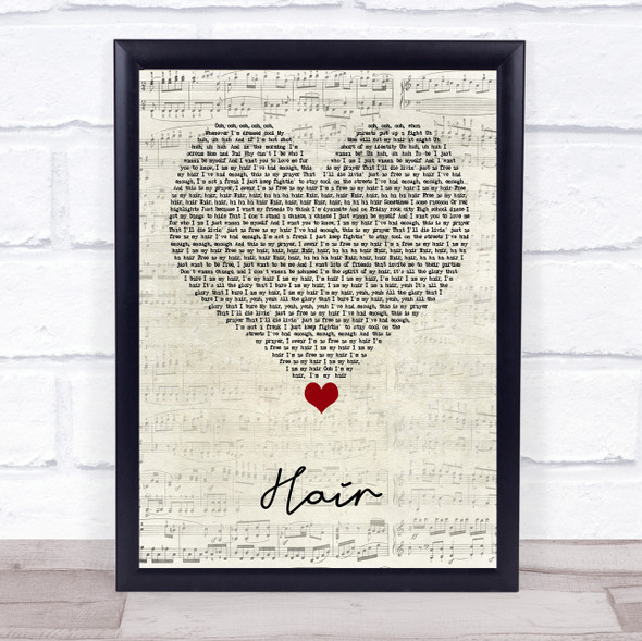 Lady Gaga Hair Script Heart Song Lyric Quote Music Framed Print