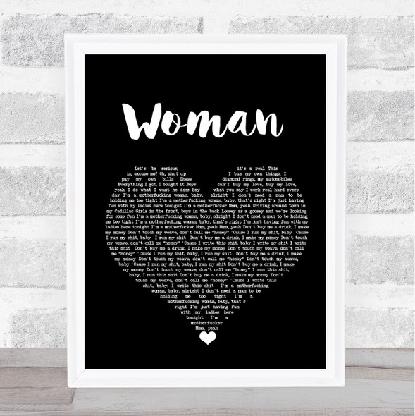 Kesha Woman Black Heart Song Lyric Quote Music Framed Print