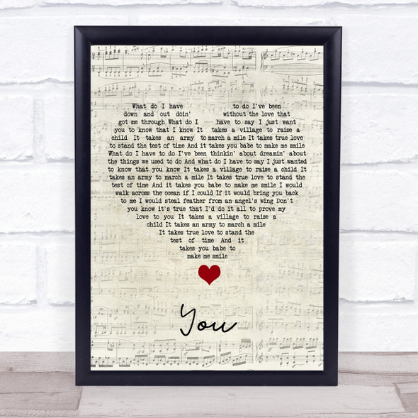 Black Stone Cherry You Script Heart Song Lyric Quote Music Framed Print