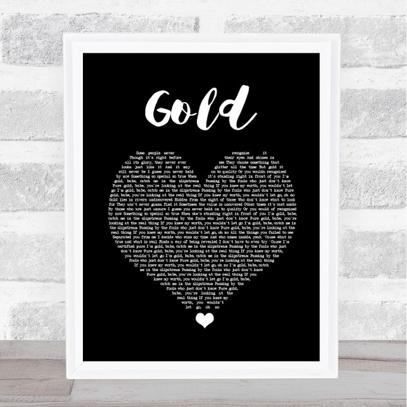 Beverley Knight Gold Black Heart Song Lyric Quote Music Framed Print