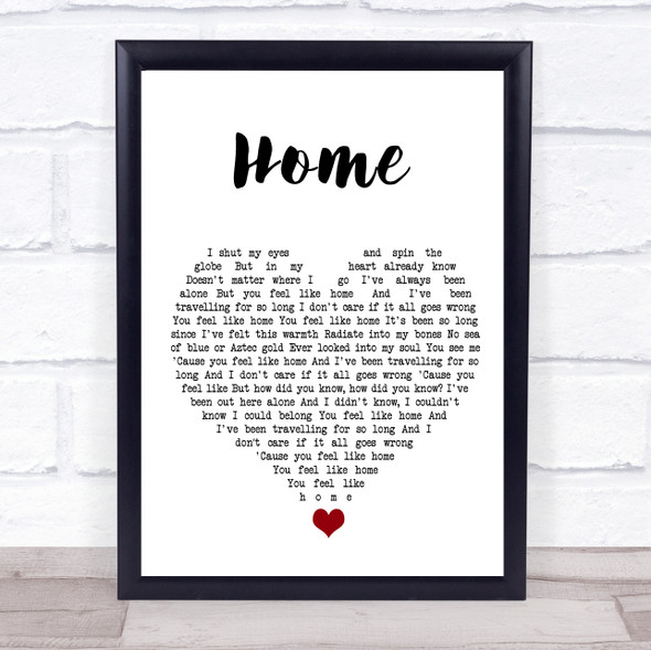 Freya Ridings Home White Heart Song Lyric Quote Music Framed Print