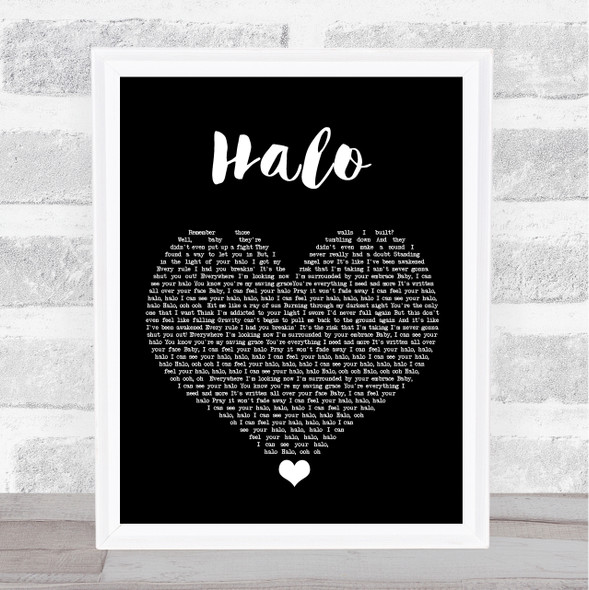 Beyonce Halo Black Heart Song Lyric Quote Music Framed Print