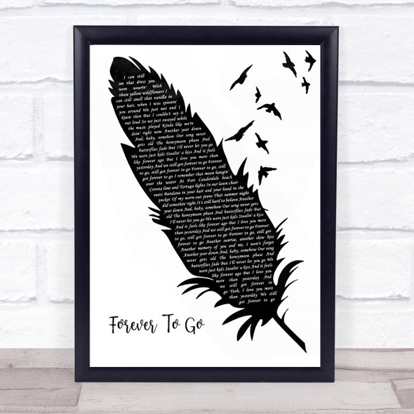 Chase Rice Forever To Go Black & White Feather & Birds Song Lyric Wall Art Print