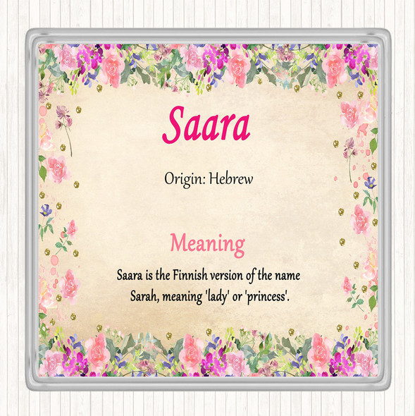 Saara Name Meaning Coaster Floral