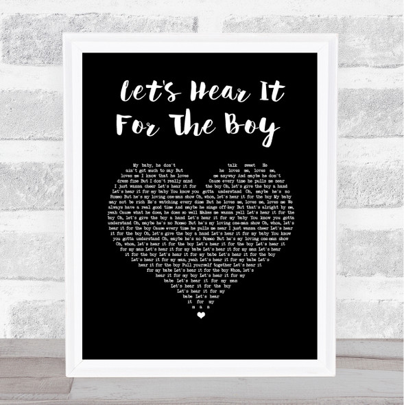 Deniece Williams Let's Hear It For The Boy Black Heart Song Lyric Wall Art Print