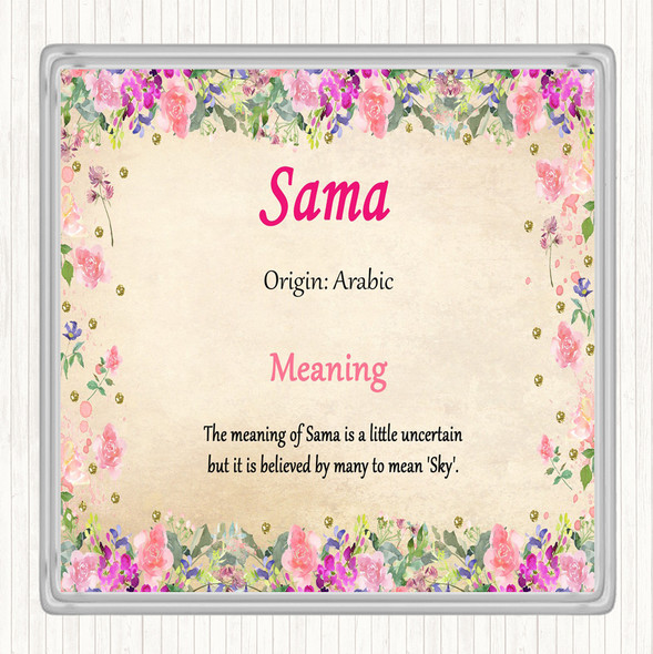 Sama Name Meaning Coaster Floral